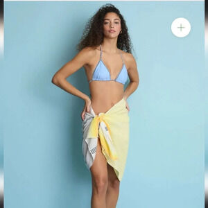 Lemlem Bahari Women's Yellow Stripe sarong, Shawl,or Scarf